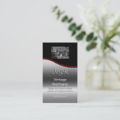 Monogram,  medium, rode swoosh visitekaartje (Staand voorkant)