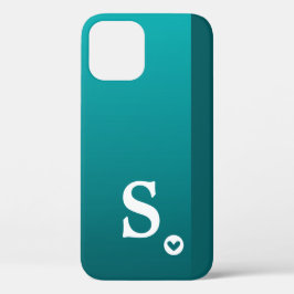 Monogram Meisje Groen Hart Eenvoudig Modern Chic H Case-Mate iPhone 14 Hoesje