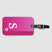 Monogram meisje Paars hart Eenvoudig modern Bagagelabel (Voorkant (horizontaal))