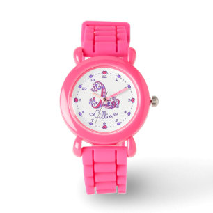 Monogram meisjes brief L art Lillian name watch Horloge