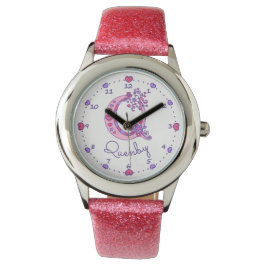 Monogram meisjes brief Q art Quenby naam watch Horloge