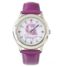Monogram meisjes G doodle hart kunst naam horloge