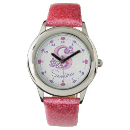 Monogram meisjes letter S art Samira naam horloge