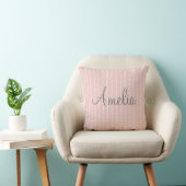 Monogram meisjes Pastel Pink Stripe Rijn Kussen (Stoel)