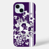 Monogram Meisjes voetbal Blowout paarse Case-Mate iPhone Case (Achterkant)