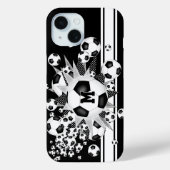 monogram meisjes voetbal blowout zwart Case-Mate iPhone case (Achterkant)