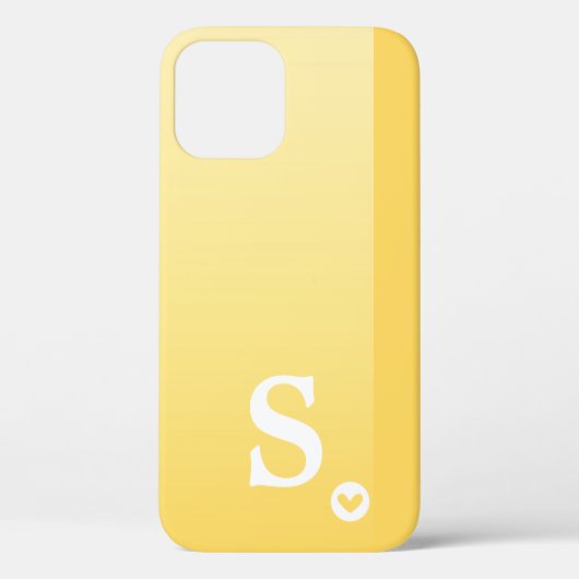 Monogram Meisjesachtig Geel Hart Eenvoudig Modern  Case-Mate iPhone Case (Achterkant)