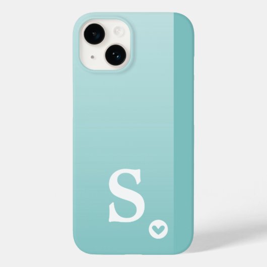 Monogram Meisjesachtig Mintgroen Hart Eenvoudig Mo Case-Mate iPhone Case (Achterkant)