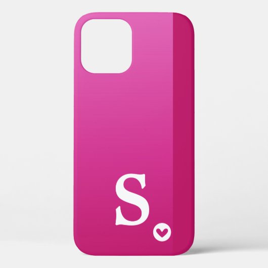 Monogram Meisjesachtig Paars Hart Eenvoudig Modern Case-Mate iPhone Case (Achterkant)