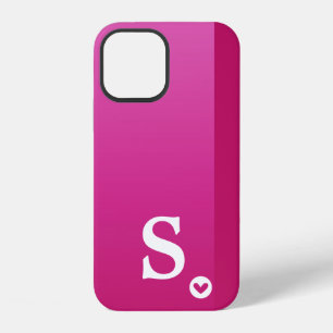 Monogram Meisjesachtig Paars Hart Eenvoudig Modern iPhone 12 Hoesje