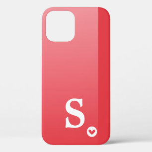 Monogram Meisjesachtig Rode Hart Eenvoudig Modern Case-Mate iPhone Case