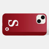 Monogram Meisjesachtig Rode Hart Eenvoudig Modern Case-Mate iPhone Case (Achterkant (horizontaal))