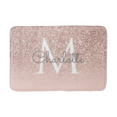 Monogram meisjesachtig roze goud glitters blush ro badmat (Voorkant)