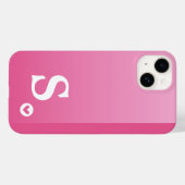 Monogram Meisjesachtig Roze Hart Eenvoudig Modern Case-Mate iPhone Case (Achterkant (horizontaal))