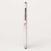 Monogram Meisjesachtig Roze Marmer Case-Mate iPhone Case (Achterkant/links)