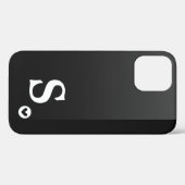 Monogram Meisjesachtig Zwart Hart Eenvoudig Modern Case-Mate iPhone Case (Achterkant (horizontaal))