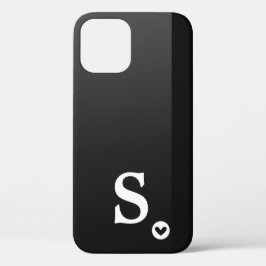 Monogram Meisjesachtig Zwart Hart Eenvoudig Modern Case-Mate iPhone Case