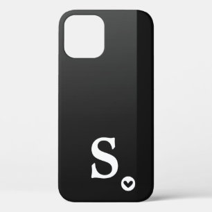 Monogram Meisjesachtig Zwart Hart Eenvoudig Modern Case-Mate iPhone Case