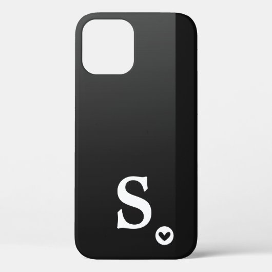Monogram Meisjesachtig Zwart Hart Eenvoudig Modern Case-Mate iPhone Case (Achterkant)