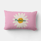Monogram meisjesachtige roze achtergrond Witte blo Kussen (Achterkant)