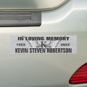 Monogram Memorial Angel Wings Bumpersticker (Op auto)