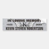 Monogram Memorial Angel Wings Bumpersticker (Voorkant)
