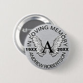 Monogram | Memorial | Angel Wings Ronde Button 5,7 Cm (Voorkant /achterkant)