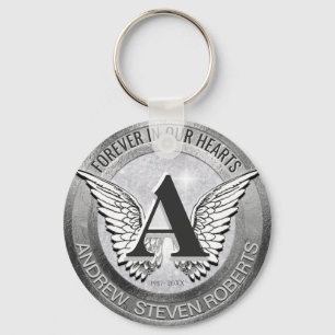 Monogram   Memorial   Angel Wings Sleutelhanger