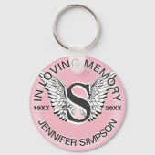 Monogram | Memorial | Angel Wings Sleutelhanger (Voorkant)