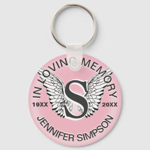 Monogram   Memorial   Angel Wings Sleutelhanger