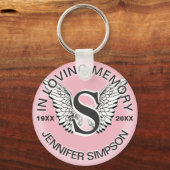 Monogram | Memorial | Angel Wings Sleutelhanger (Voorkant)