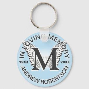 Monogram   Memorial   Angel Wings Sleutelhanger