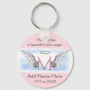 Monogram   Memorial   Angel Wings Sleutelhanger