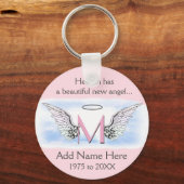 Monogram | Memorial | Angel Wings Sleutelhanger (Voorkant)