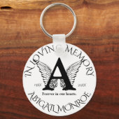 Monogram | Memorial | Angel Wings Sleutelhanger (Voorkant)