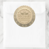  monogram Memorial Gold Seal Ronde Sticker (Tas)