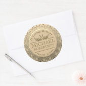  monogram Memorial Gold Seal Ronde Sticker (Envelop)