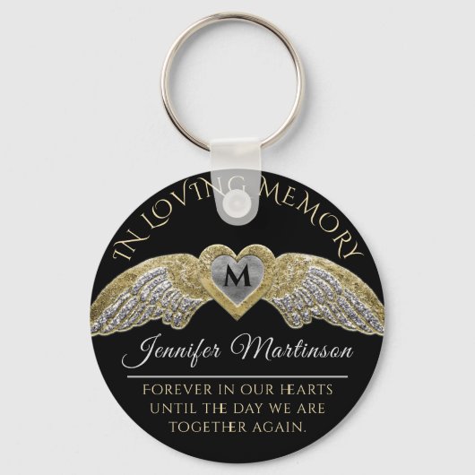 Monogram Memorial in Loving Memory Sleutelhanger (Voorkant)