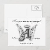 Monogram Memorial Letter A Briefkaart (Voorkant / Achterkant)