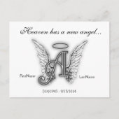 Monogram Memorial Letter A Briefkaart (Voorkant)