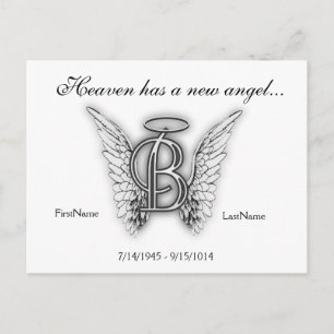 Monogram Memorial Letter B Briefkaart