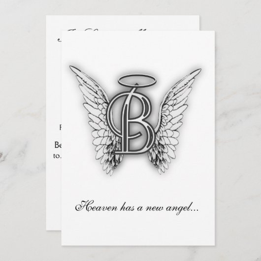 Monogram Memorial Letter B Programmakaart (Voorkant / Achterkant)