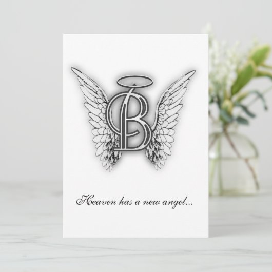 Monogram Memorial Letter B Programmakaart (Staand voorkant)