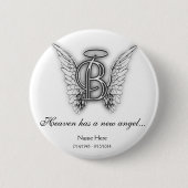 Monogram Memorial Letter B Ronde Button 5,7 Cm (Voorkant)
