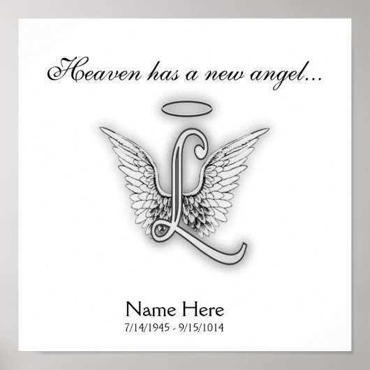 Monogram Memorial Letter L Poster (Voorkant)