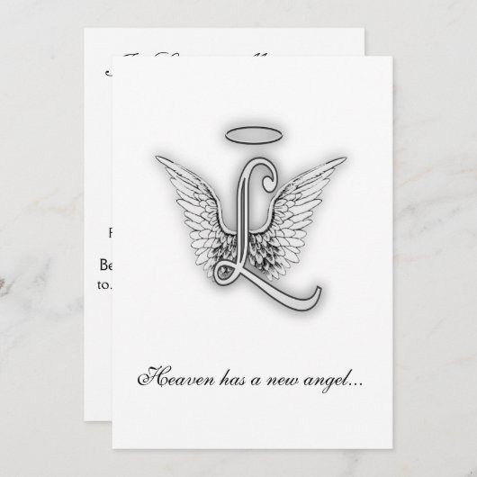 Monogram Memorial Letter L Programmakaart (Voorkant / Achterkant)