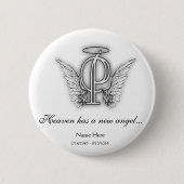 Monogram Memorial Letter P Ronde Button 5,7 Cm (Voorkant)