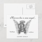 Monogram Memorial Tribute Letter B Briefkaart (Voorkant / Achterkant)