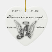 Monogram Memorial Tribute Ornament A (Achterkant)