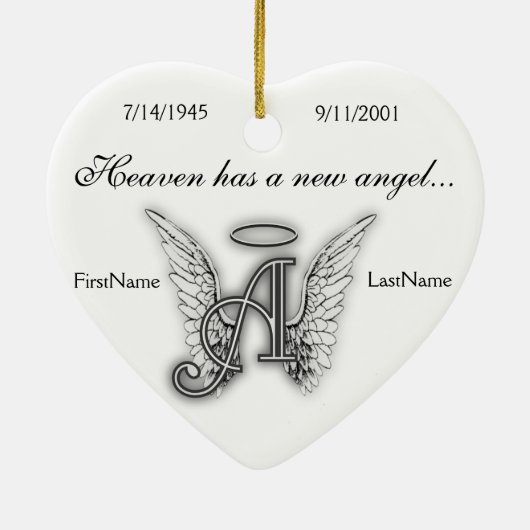 Monogram Memorial Tribute Ornament A (Achterkant)
